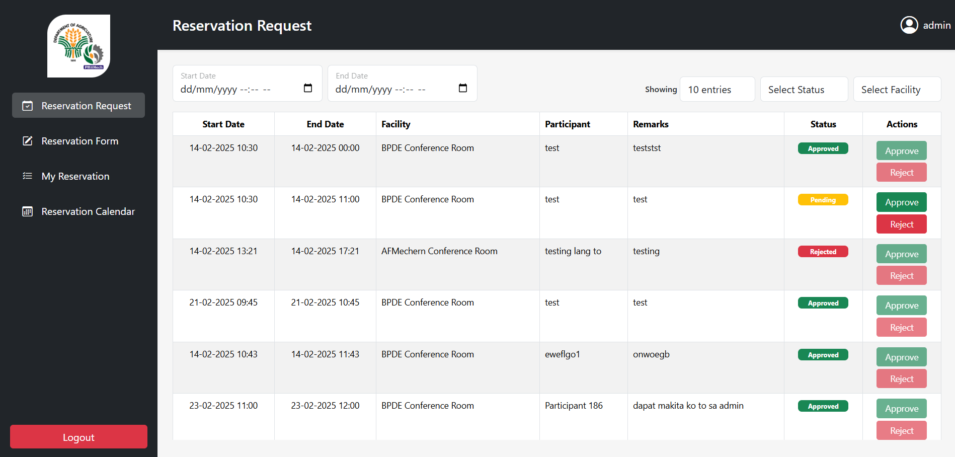 Facility Reservation System